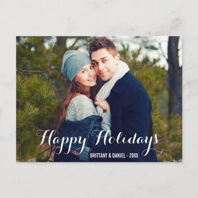 Happy Holidays Couple Photo Postcard W (Front)