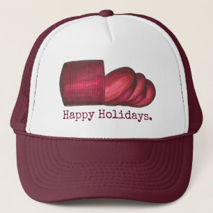 Happy Holidays Cranberry Christmas Thanksgiving Trucker Hat