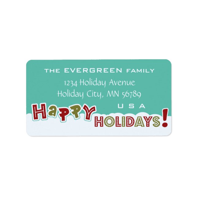Happy Holidays custom address labels (Front)
