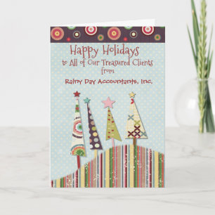 Happy Holidays Custom Business Name Colourful Holiday Card