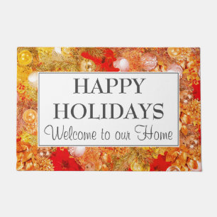 HAPPY HOLIDAYS Custom Christmas Doormat