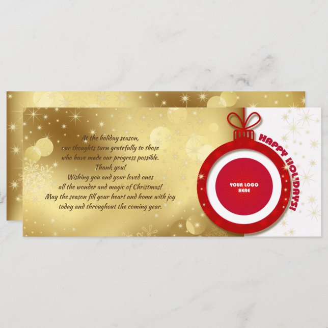 Happy Holidays. Custom Logo Corporate Card (Front/Back)