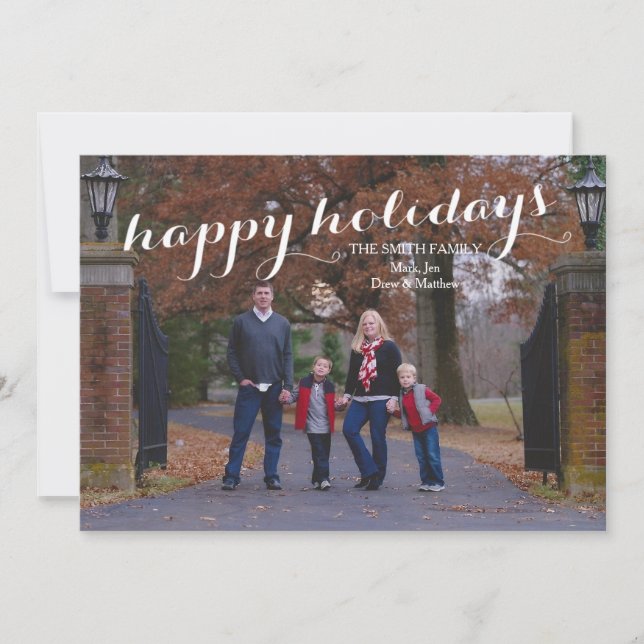 Happy Holidays Custom Photo Card (Front)