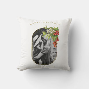 Happy Holidays Custom Photo Family Christmas Cushion