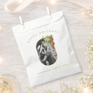 Happy Holidays Custom Photo Family Christmas Favour Bags