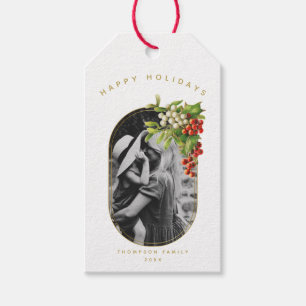 Happy Holidays Custom Photo Family Christmas Gift Tags