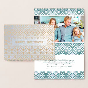 Happy Holidays. Custom Photo Luxury Foil Card