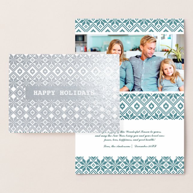 Happy Holidays. Custom Photo Luxury Foil Card (Display)