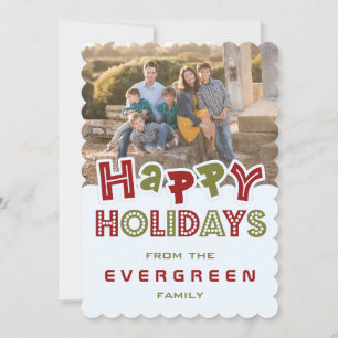 Happy Holidays custom Photo & Name card