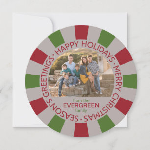 Happy Holidays custom Photo & Name card