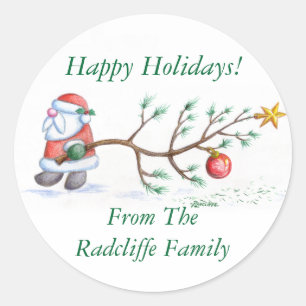 Happy Holidays Customisable Christmas Seal