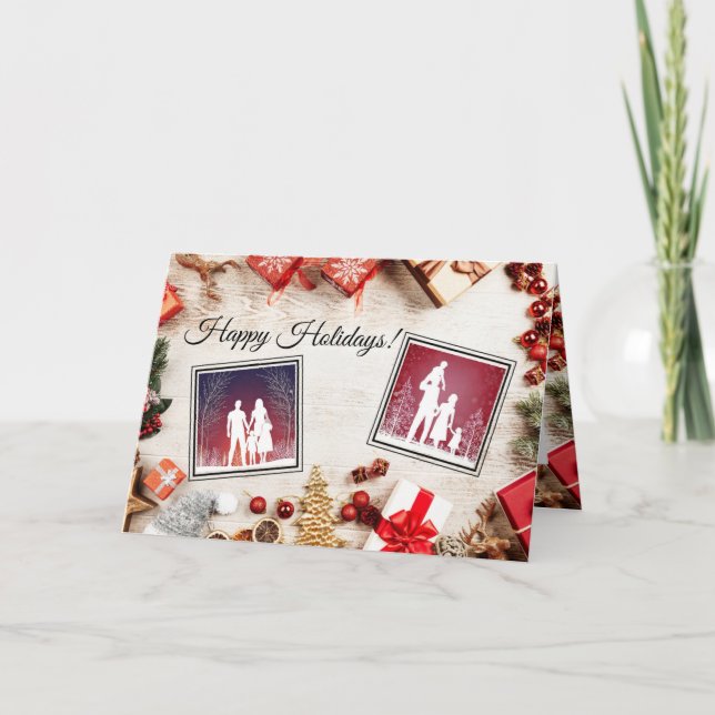 Happy Holidays Customisable Greeting Card (Front)