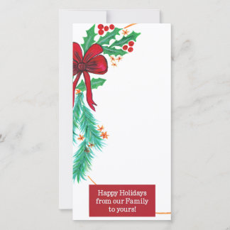 happy holidays customisable photo card