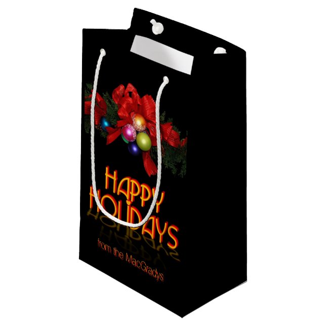 Happy Holidays (customisable) Small Gift Bag (Front Angled)