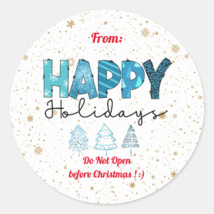 Happy Holidays Customise Classic Round Sticker