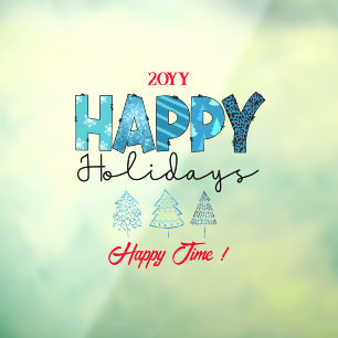 Happy Holidays Customise Window Cling