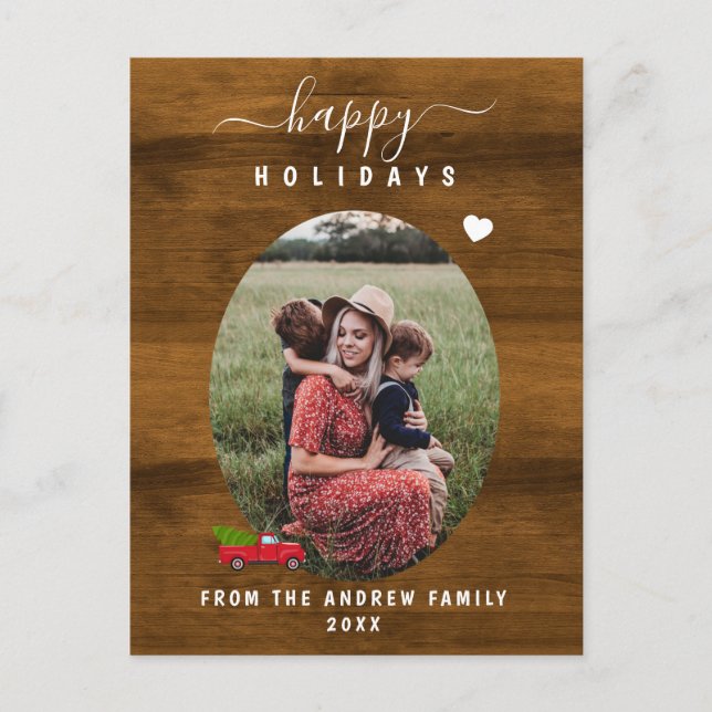  Happy Holidays customised photo  Holiday Postcard (Front)