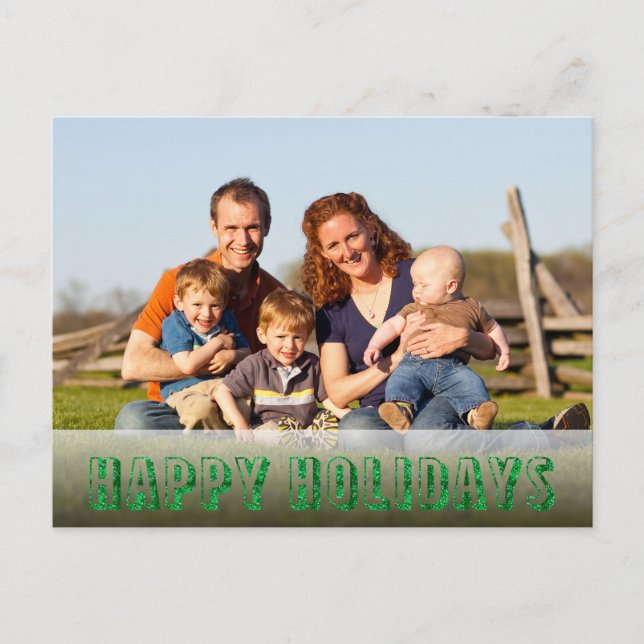 Happy Holidays Customised Photo Holiday Postcard (Front)
