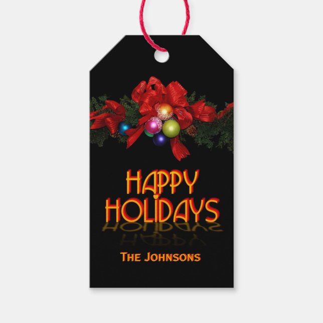 Happy Holidays (customizable) Gift Tags (Front)