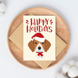 Happy Holidays - Cute Beagle Christmas Postcard