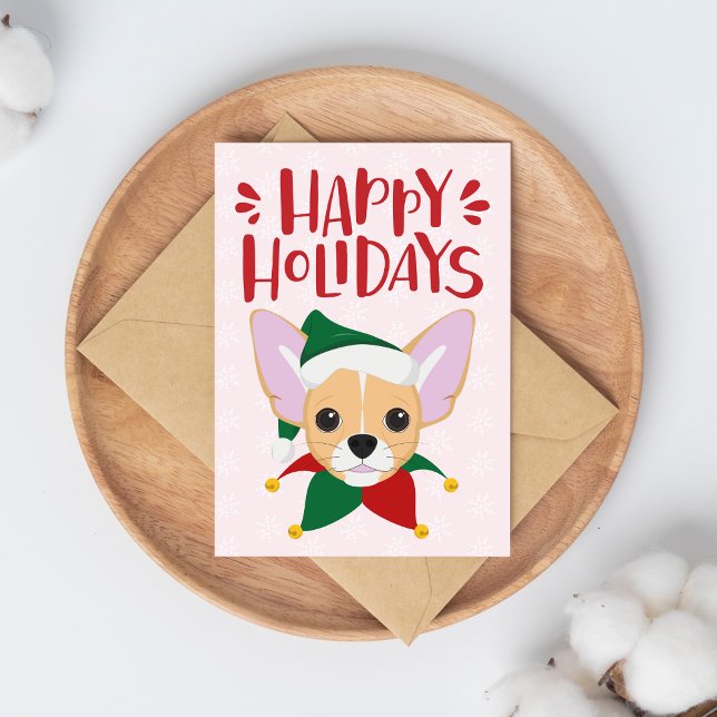 Happy Holidays - Cute Chihuahua Christmas Postcard (Creator Uploaded)