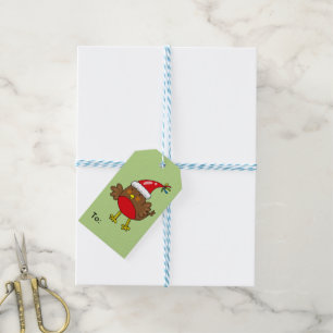 Happy Holidays Cute Christmas Robin Gift Tags