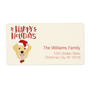 Happy Holidays - Cute Golden Retriever Christmas
