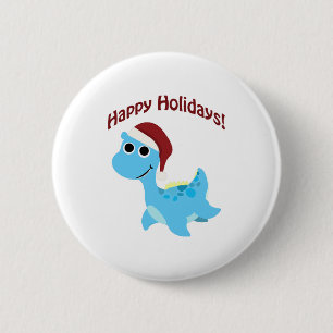 Happy Holidays! Cute Nessie 6 Cm Round Badge