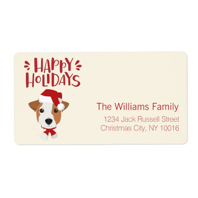 Happy Holidays - Cute Santa Jack Russell Christmas (Front)