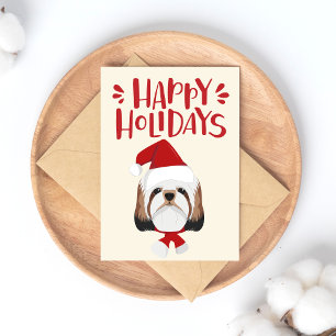 Happy Holidays - Cute Shih Tzu Christmas Postcard
