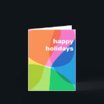 Happy Holidays Cute Simple Colourful Blank Folded Holiday Card<br><div class="desc">This cute blank folded holiday card features an editable greeting on a colourful abstract shapes design in a rainbow of colour.</div>