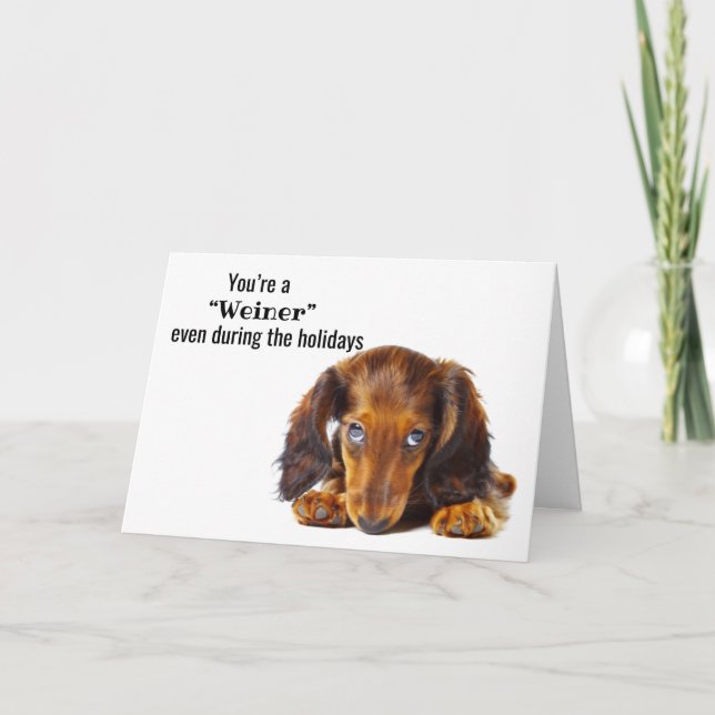 Happy Holidays Dachshund Dog Animal Holiday Card (Front)