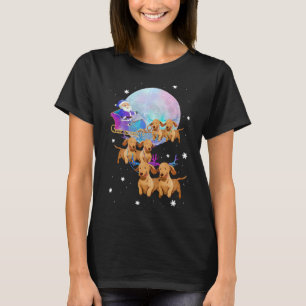 Happy Holidays Dachshund Reindeer Christmas Tee Re