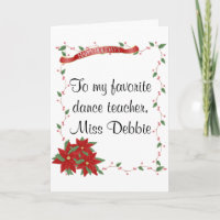 Happy Holidays Dance Teacher Card