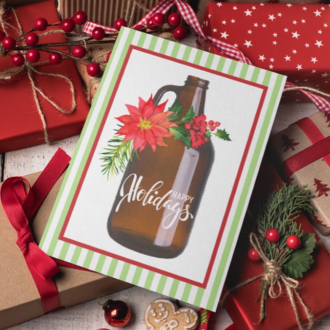 Happy Holidays Decorated Growler  Holiday Card (Creator Uploaded)