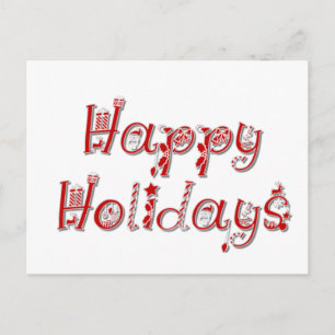 Happy Holidays Decorated Text Postcard
