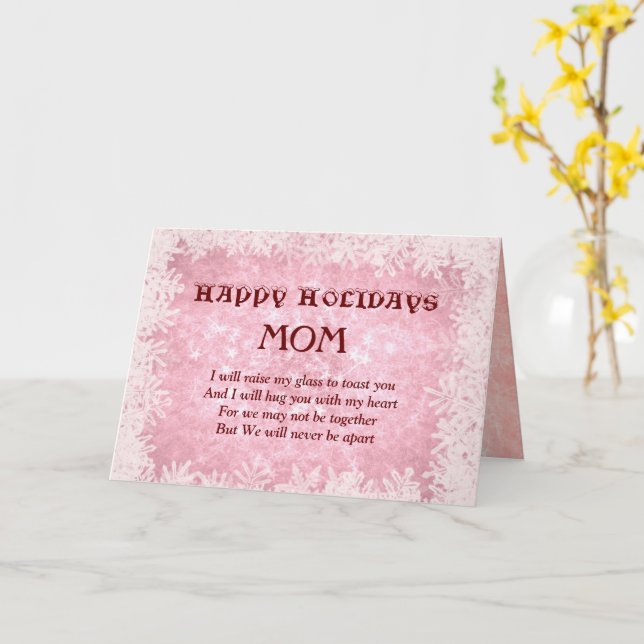 Happy Holidays Distance Mom Christmas Card (Yellow Flower)