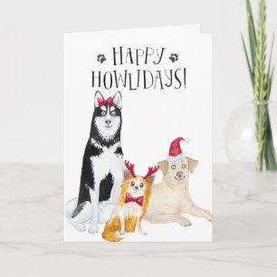 Happy Holidays Dog Shelter Holiday Greeting Card
