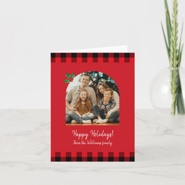 Happy Holidays editable text Holiday Card (Front)