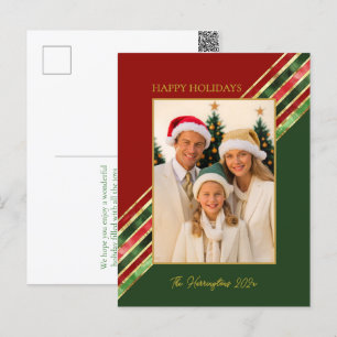 Happy Holidays Elegant Colourful Photo Christmas Holiday Postcard