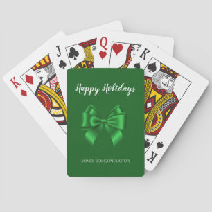 Happy Holidays Elegant Green Playing Cards