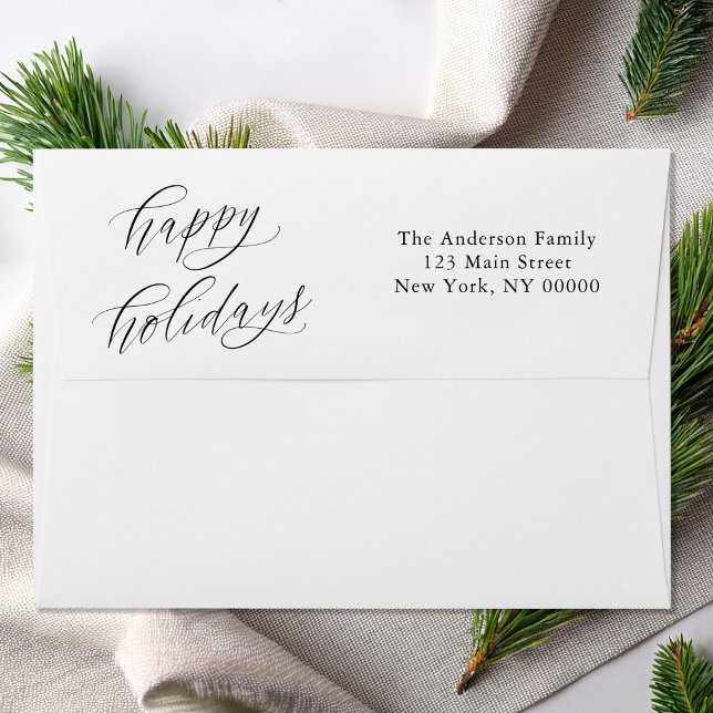 Happy Holidays Elegant Minimalist Christmas  Envelope (Creator Uploaded)