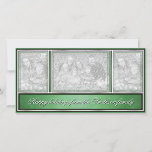 Happy Holidays Elegant Modern Green Holiday Card