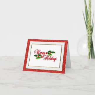 Happy Holidays Embroidered Look Christmas Card