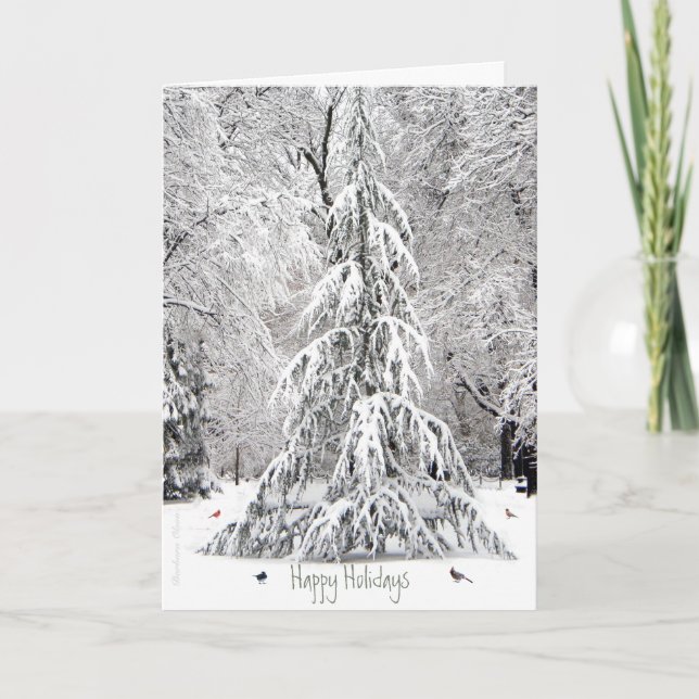 Happy Holidays: Enjoy the Simple Pleasures-Boston  Holiday Card (Front)