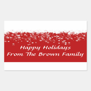 Happy Holidays Envelope Seal Stickers Template