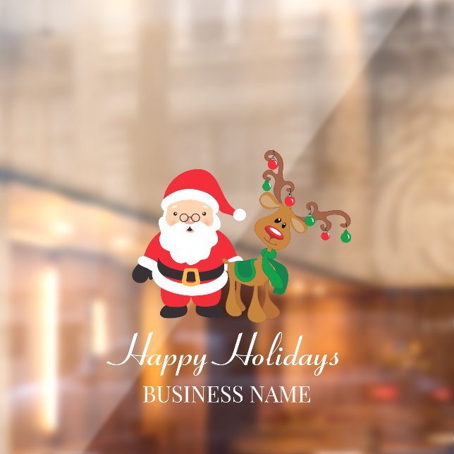 Happy Holidays Face mask Santa Elves  Window Cling (Sheet 2)