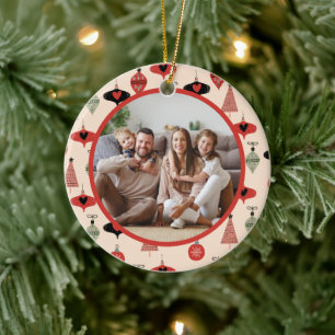 Happy Holidays Family Photo Christmas Ceramic Tree Decoration