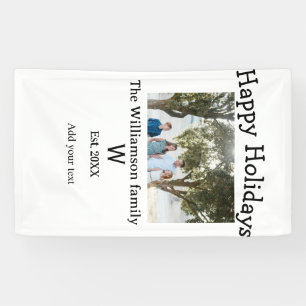 Happy holidays family photo renuion name letter ye banner