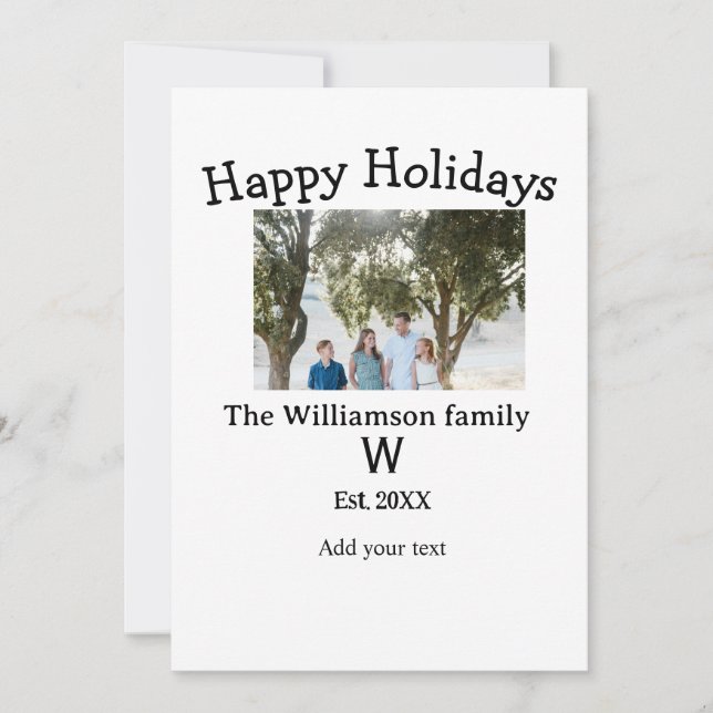 Happy holidays family photo renuion name letter ye invitation (Front)